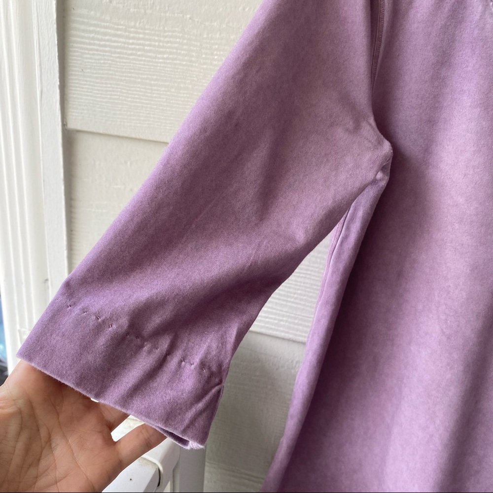 SOFT SURROUNDINGS V Neck Lavender Top - Picture 4 of 9